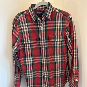 Ralph Lauren Red and Green Casual Button Down Shirt